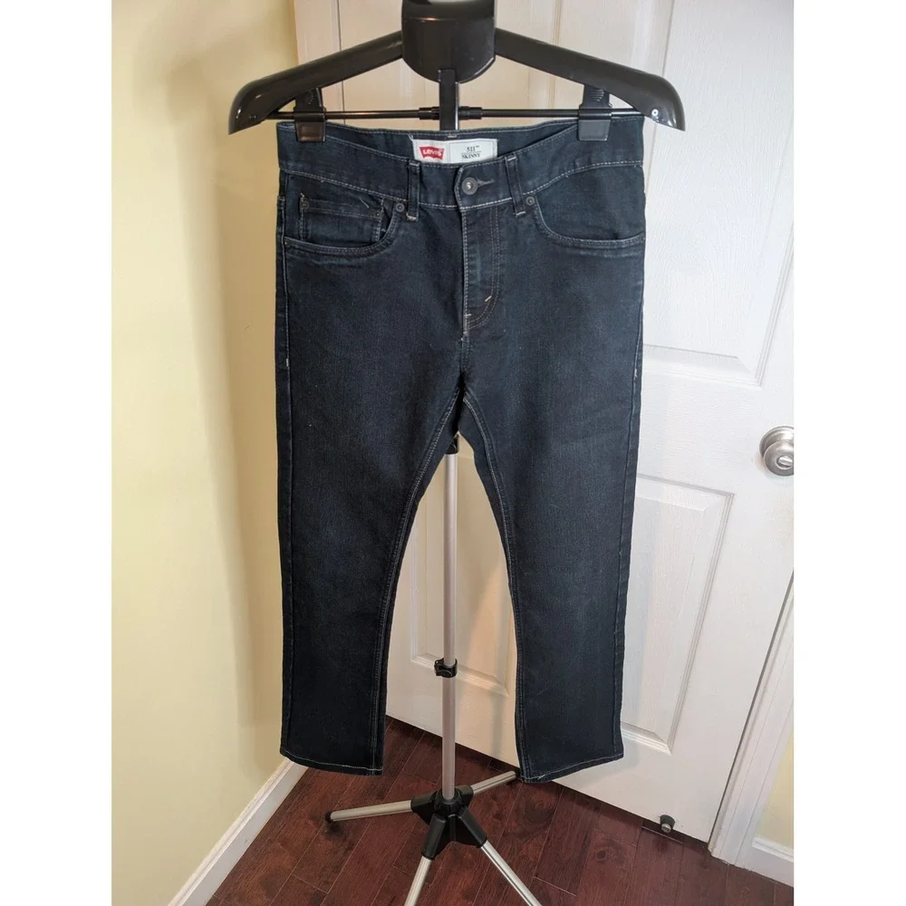 Levi's 511 Skinny Jeans Boys Size 16 Regular Dark Indigo Denim 28x28 Stretch